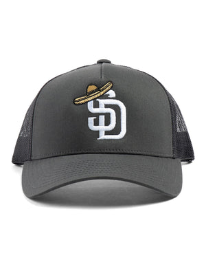 Overload Sombrero Classic 5 Panel Trucker - Charcoal - - 73211639