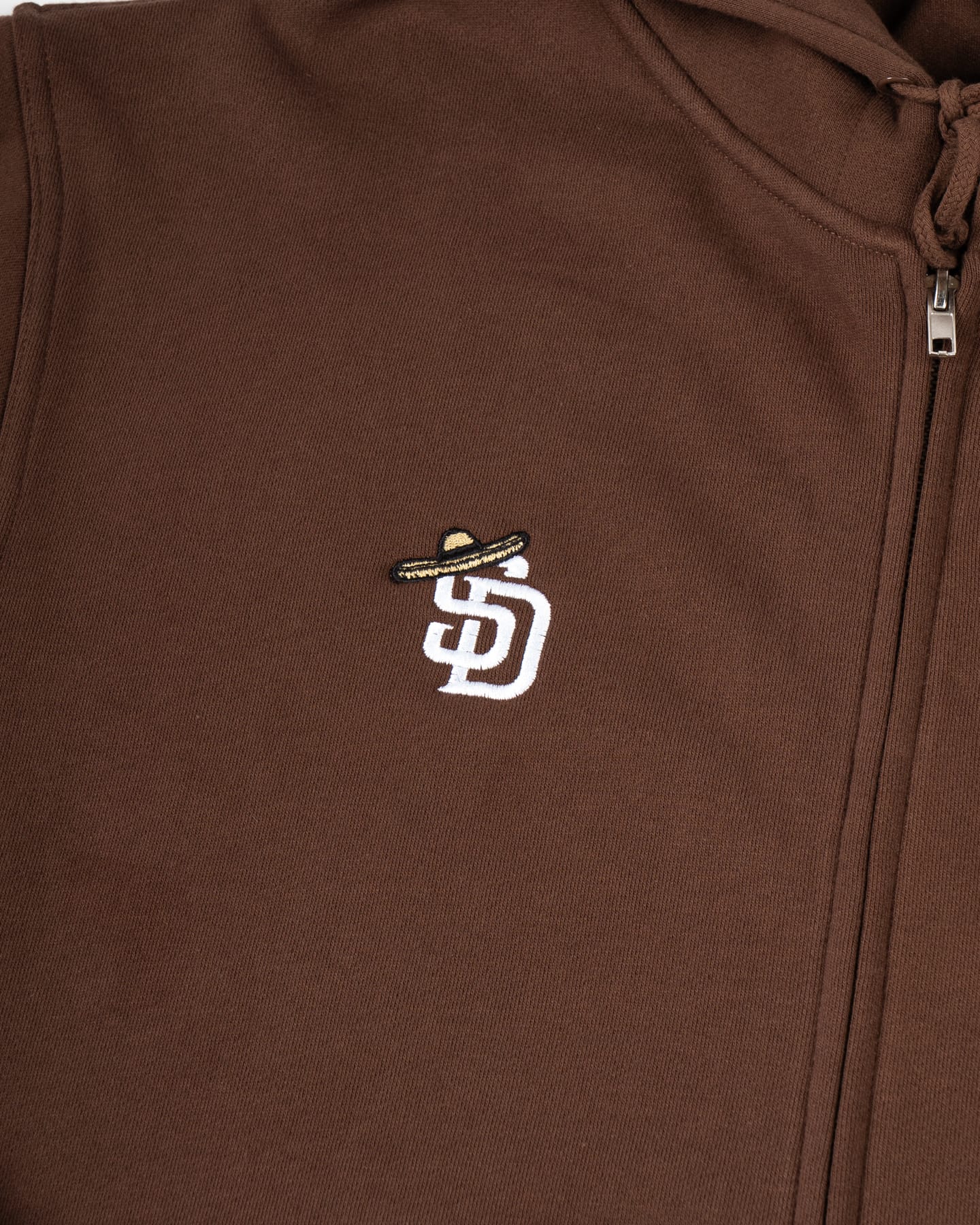 Overload Sombrero Embroidered Zip Up Hoodie - Brown - -