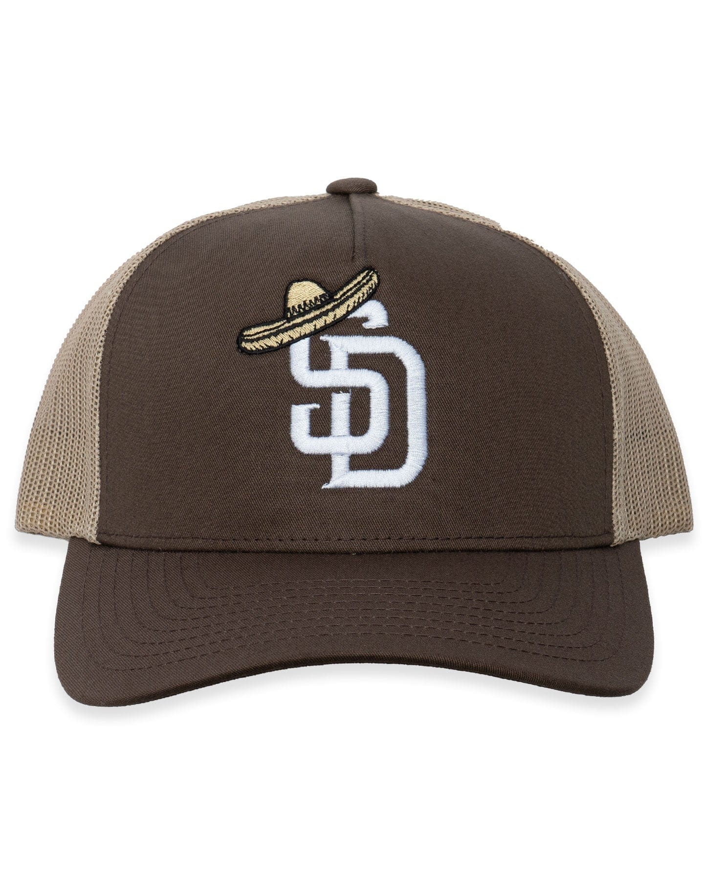 Overload Sombrero Five Panel Trucker Hat - Brown / Khaki - OLSMBTRKBRW - 97753847