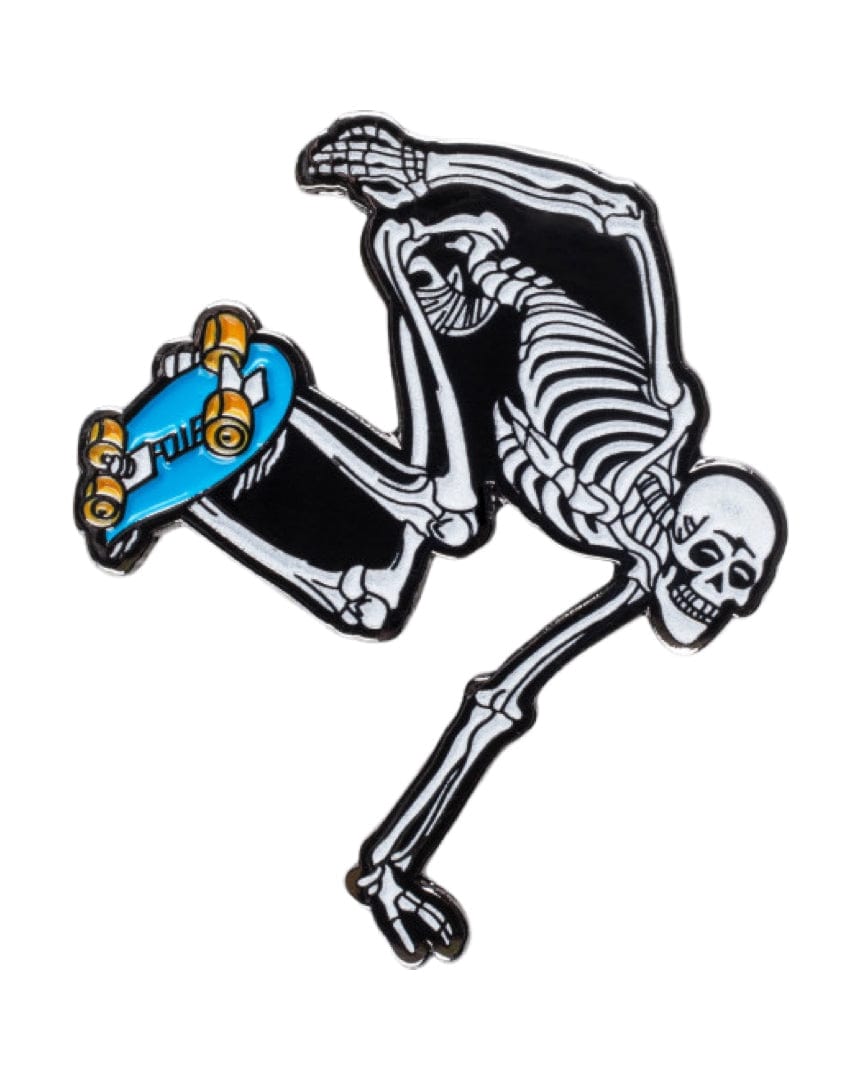 Powell Peralta Skateboard Skeleton Lapel Pin - Glow In The Dark - AJSPPSBS3 - 86360055