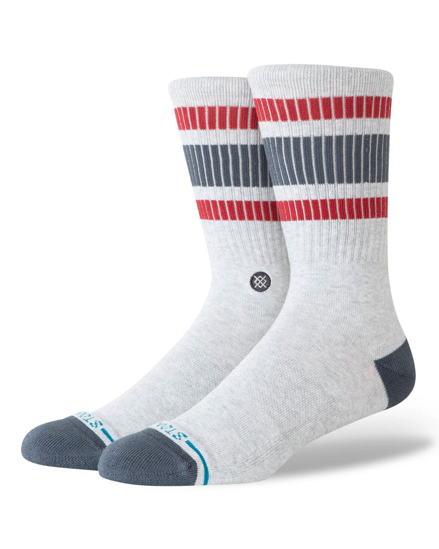 Stance Boyd Pop Stitch Crew Socks - Heather Grey - -