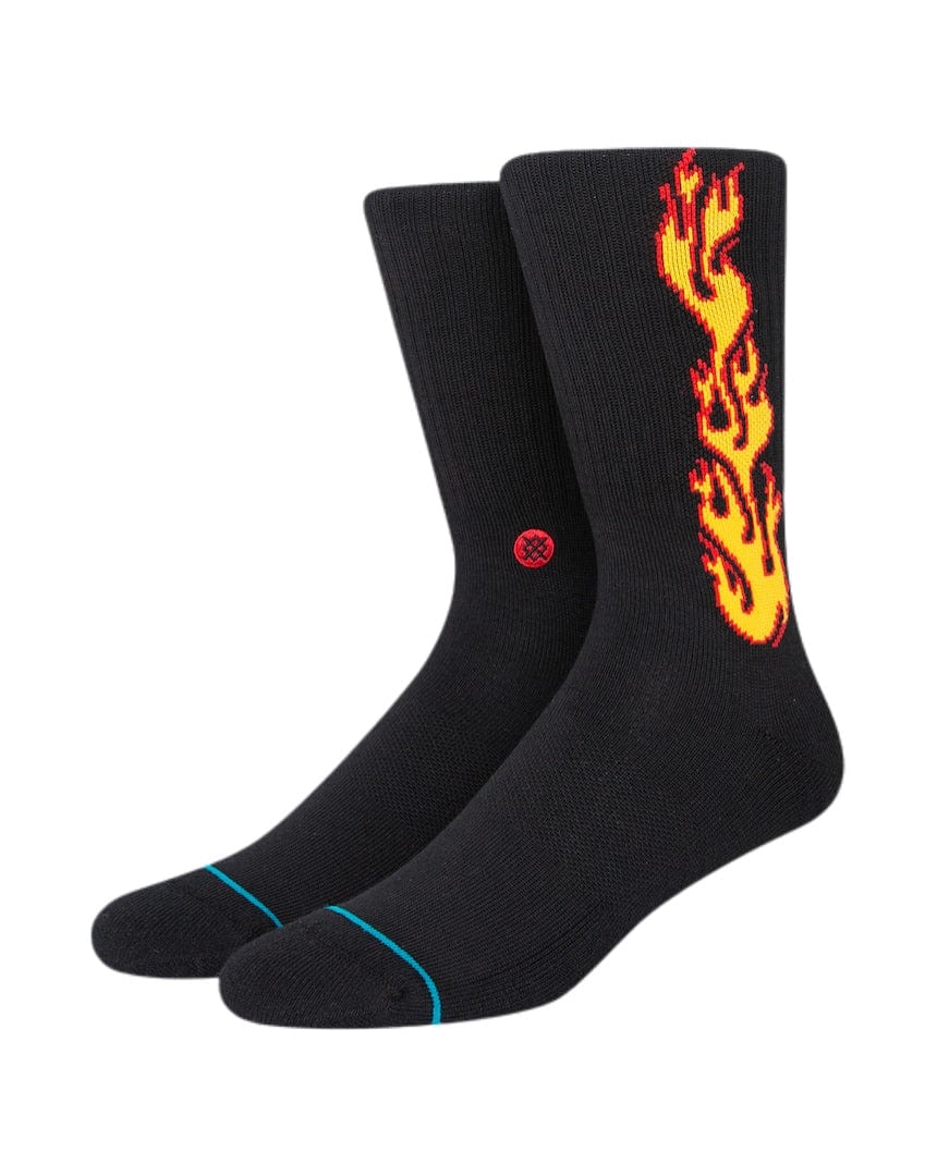 Stance Socks Large (9-12) Stance Flammed Socks - Black