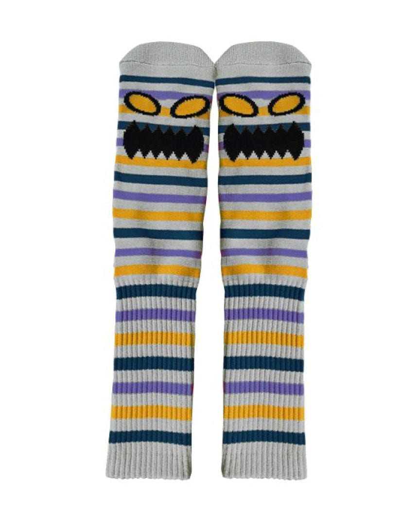 Toy Machine Face Mini Stripes Socks - Grey - SOCTM0054-GRY - 827059442816