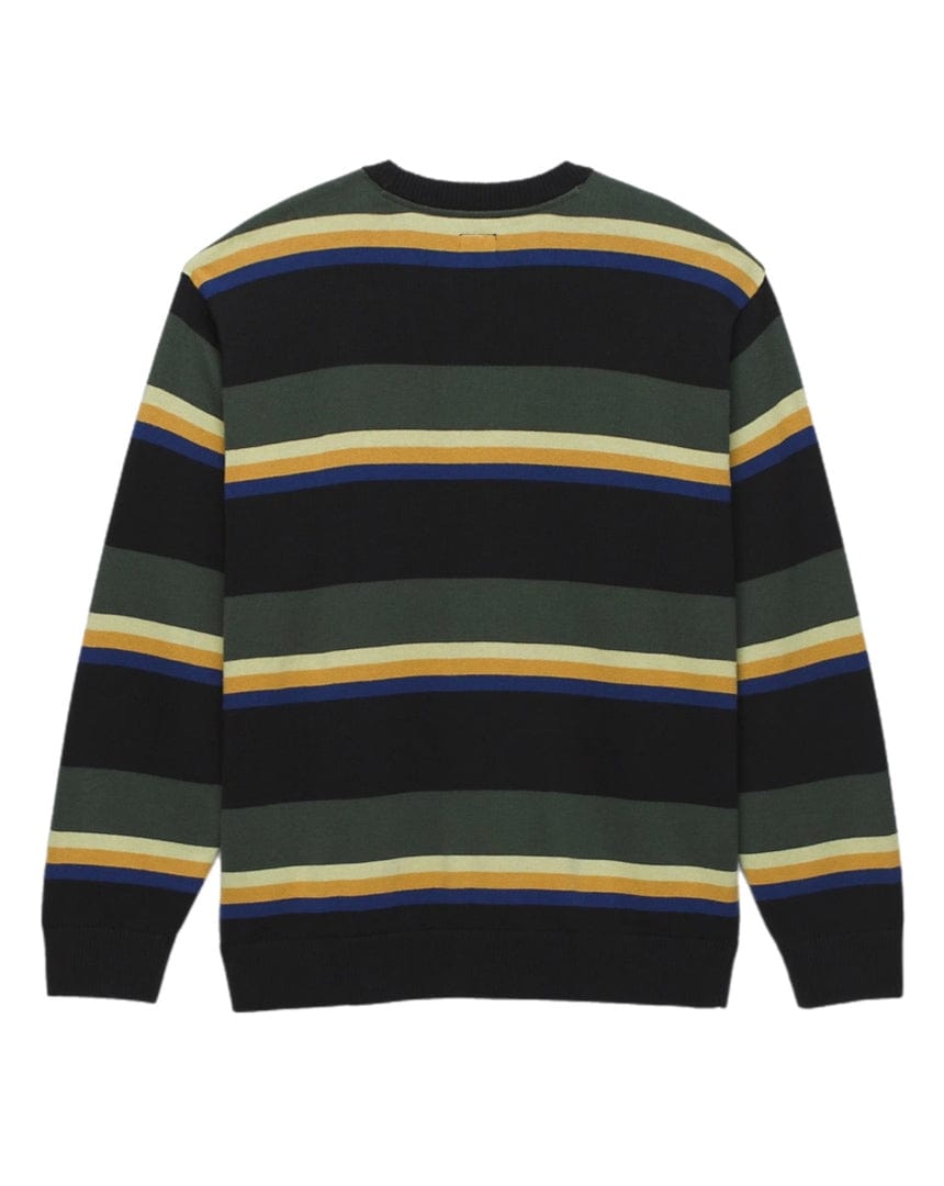 Vans Apparel Sweatshirt Vans Tacuba Striped Crewneck Sweatshirt - Black / Deep Forest