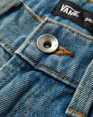 Vans Check-5 Baggy Denim Shorts - Stonewash Blue - -