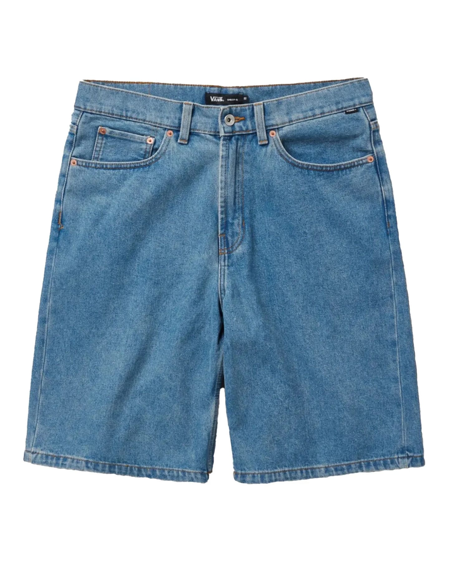 Vans Check-5 Baggy Denim Shorts - Stonewash Blue - -