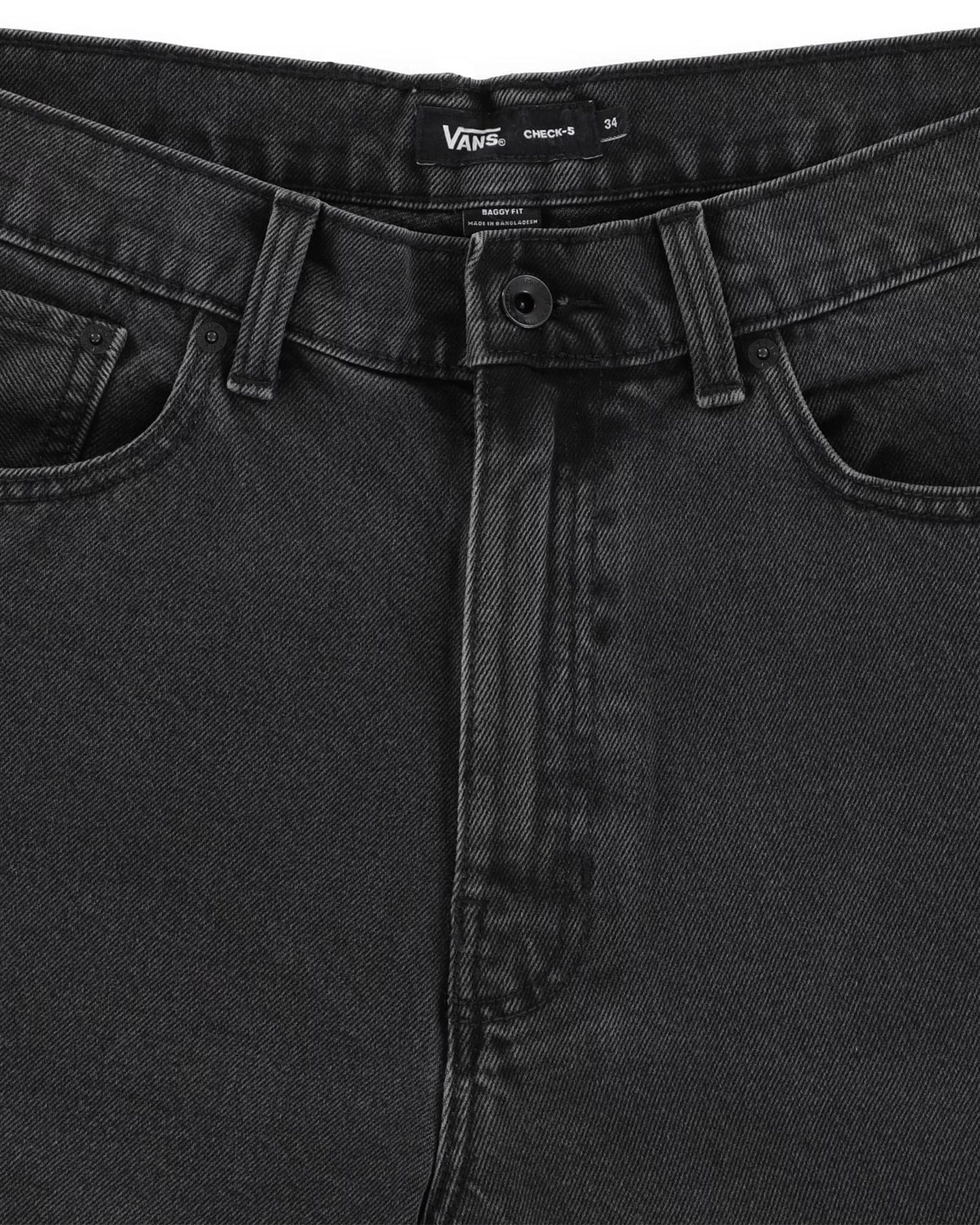 Vans Check-5 Denim Shorts - Washed Black - -