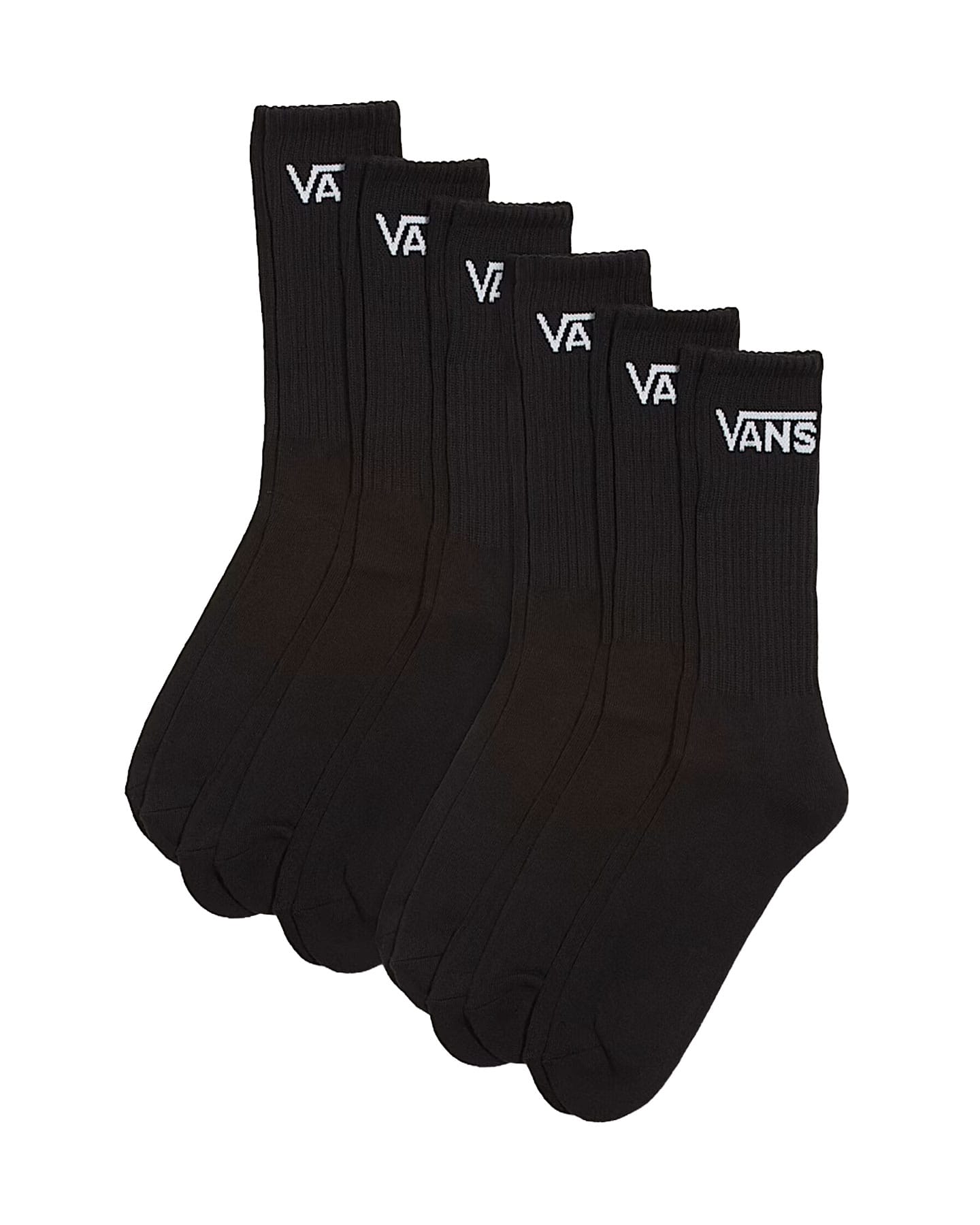 Vans Classic Crew Socks 6 pk - Black - -