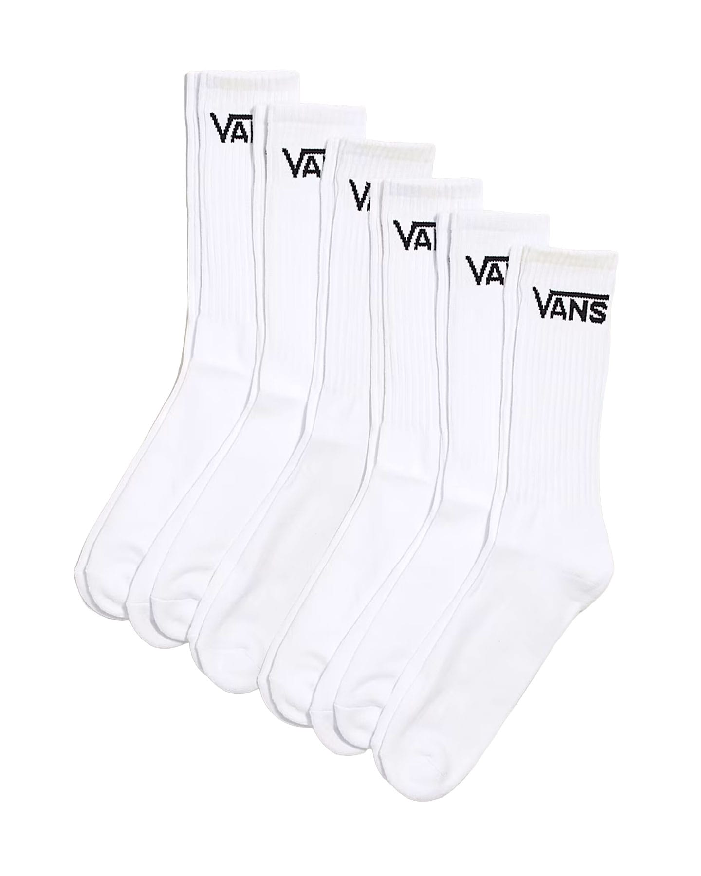 Vans Classic Crew Socks 6 pk - White - -