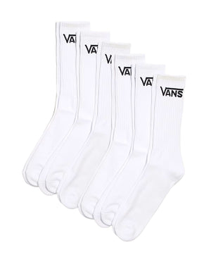 Vans Classic Crew Socks 6 pk - White - -