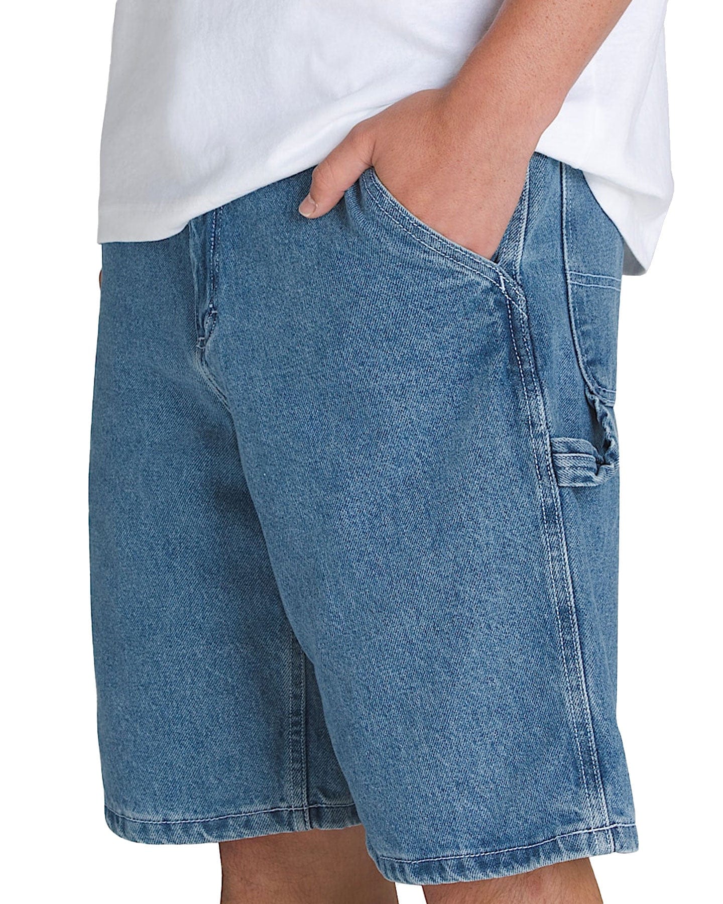 Vans Drill Chore Loose Denim Shorts - Stone Wash - -