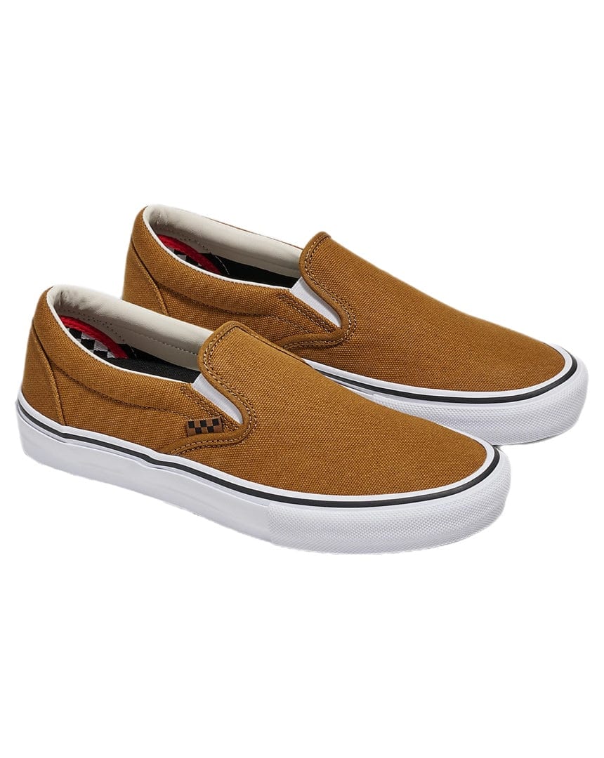 Vans Skate Slip On - Duck Canvas Golden Brown / Black - -