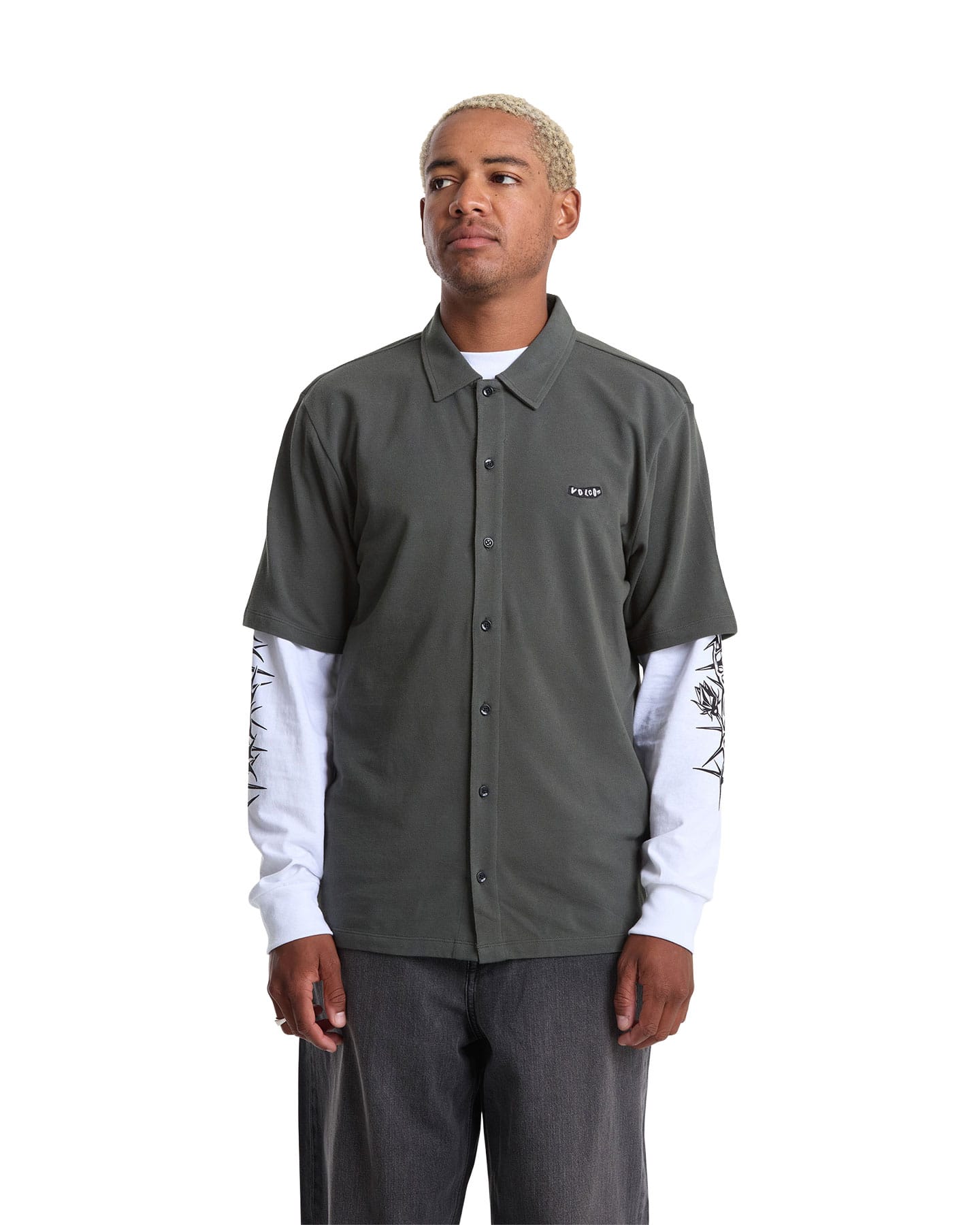 Volcom Chavo Button Down Shirt - Castlerock - -