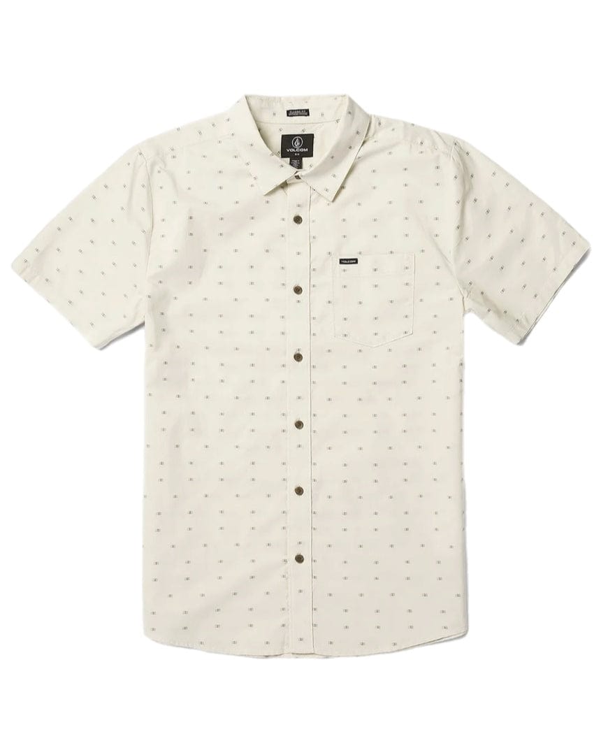 Volcom Crownstone Short Sleeve Button Up - Off White - A0412406 - 196134683391