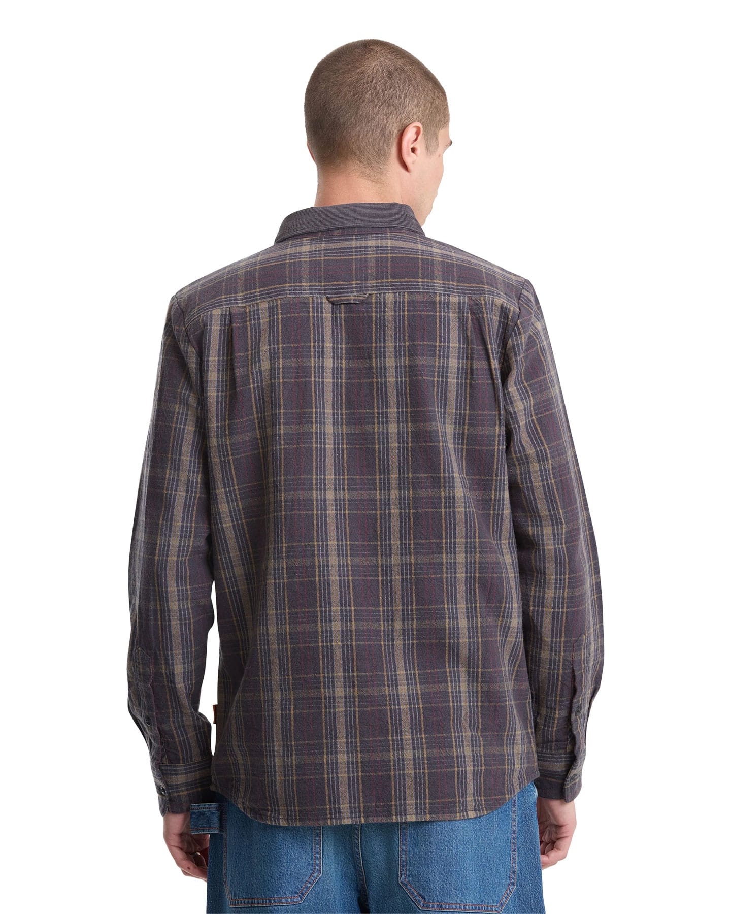 Volcom Stonevise Plaid Longsleeve - Asphalt Black - -