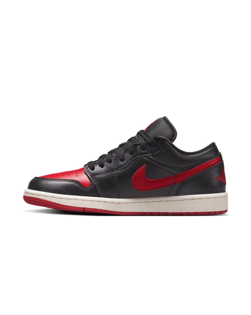 Women's Jordan 1 Low - Black / Gym Red - Sail - -