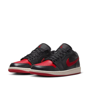 Women's Jordan 1 Low - Black / Gym Red - Sail - -