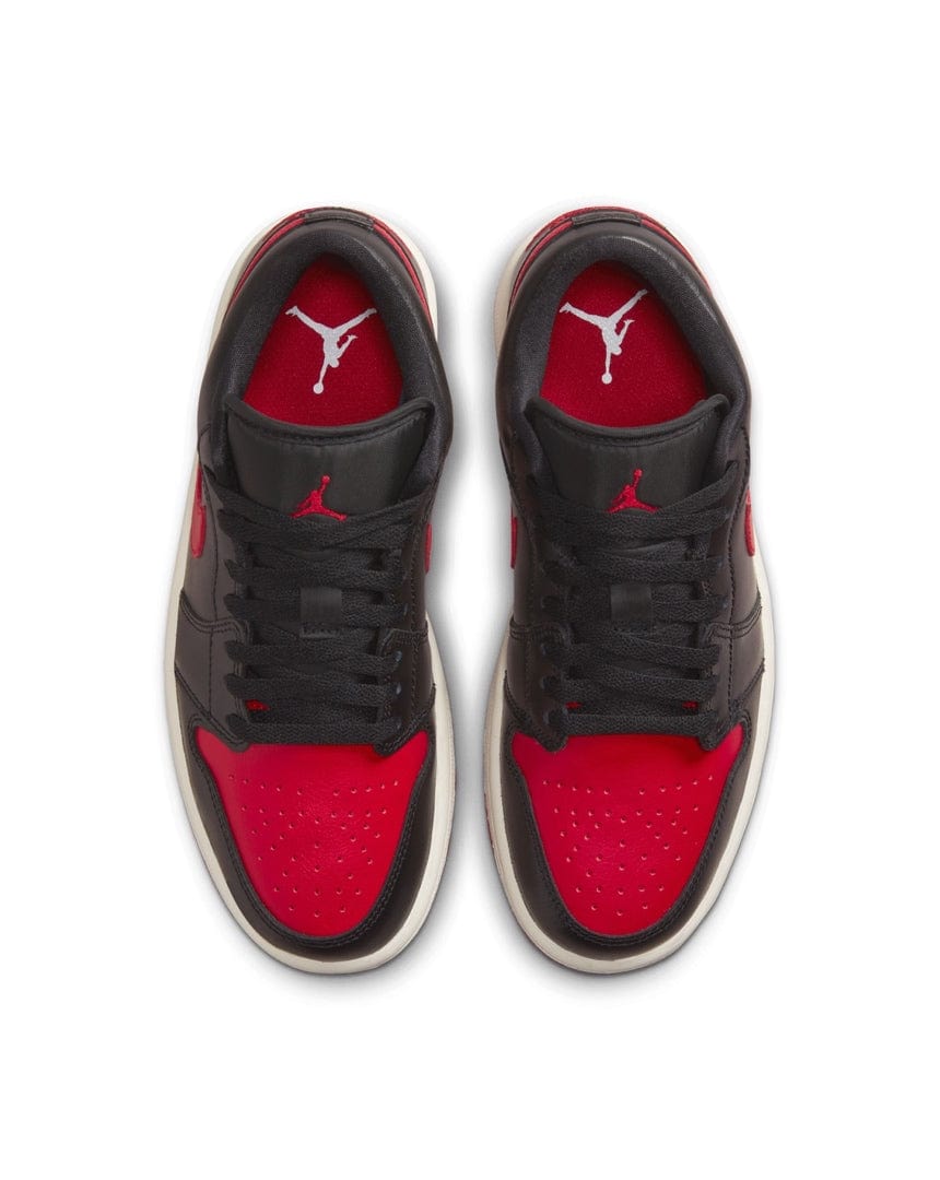 Women's Jordan 1 Low - Black / Gym Red - Sail - -