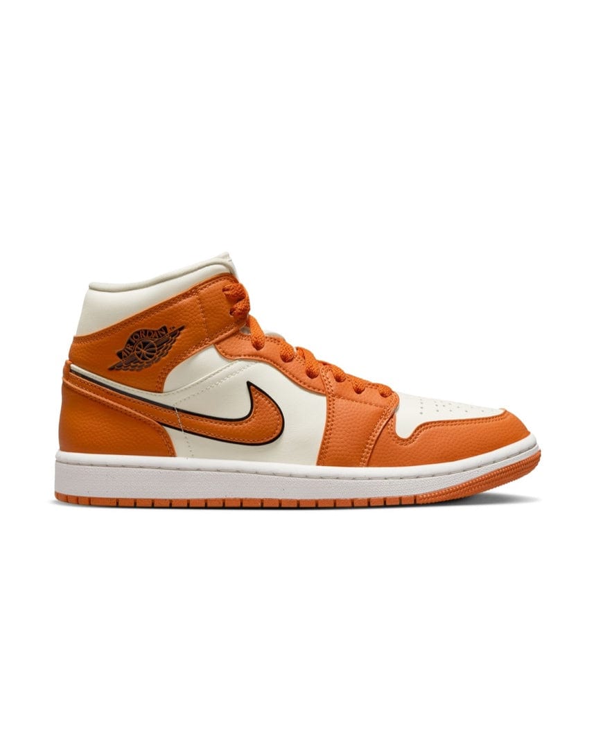 Women's Jordan 1 Mid SE - Coconut Milk / Sport Spice - Black - Sail - DV1302 100 - 196153745209