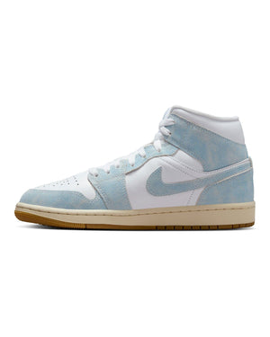 Women's Jordan 1 Mid SE - White / Worn Blue - Sail - -