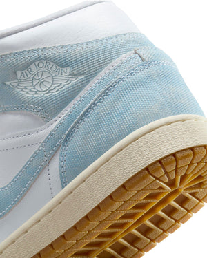 Women's Jordan 1 Mid SE - White / Worn Blue - Sail - -
