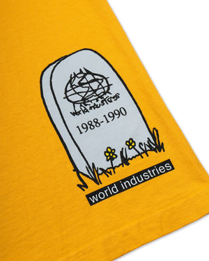 World Industries Skateboarding is Dead Tee - Golden Glow - -
